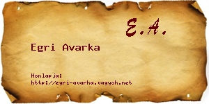 Egri Avarka névjegykártya